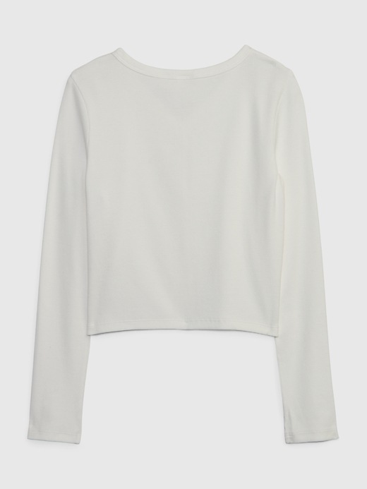 2 of 8 showing, with the color new off white of product Kids Rib Button Shirt