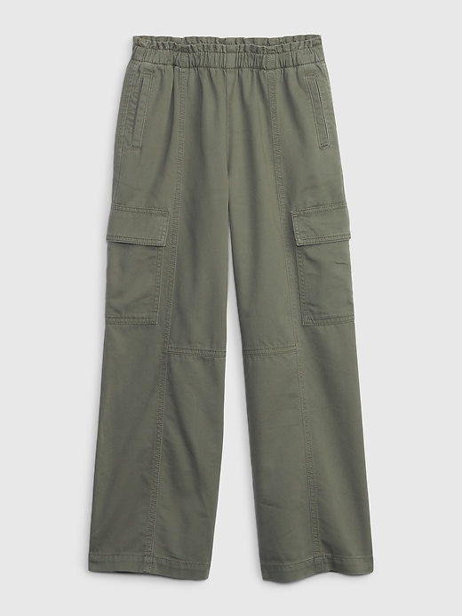 1 of 8 showing, with the color mesculen green of product Kids Wide-Leg Cargo Pants
