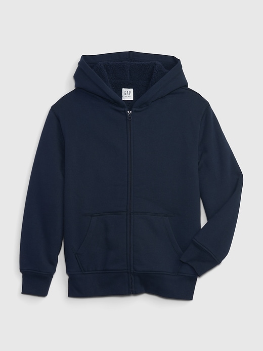 View large product image 1 of 1. Kids Sherpa-Lined Zip Hoodie