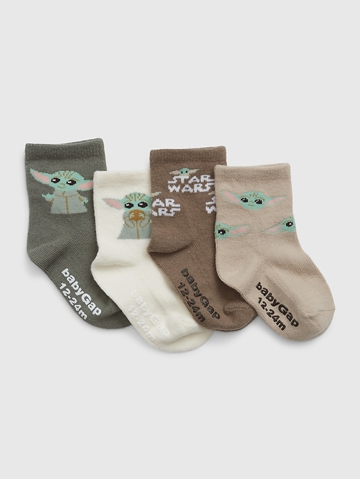 1 of 8 showing, with the color multi of product Baby & Toddler Star Wars Grogu Crew Socks (4-Pack)