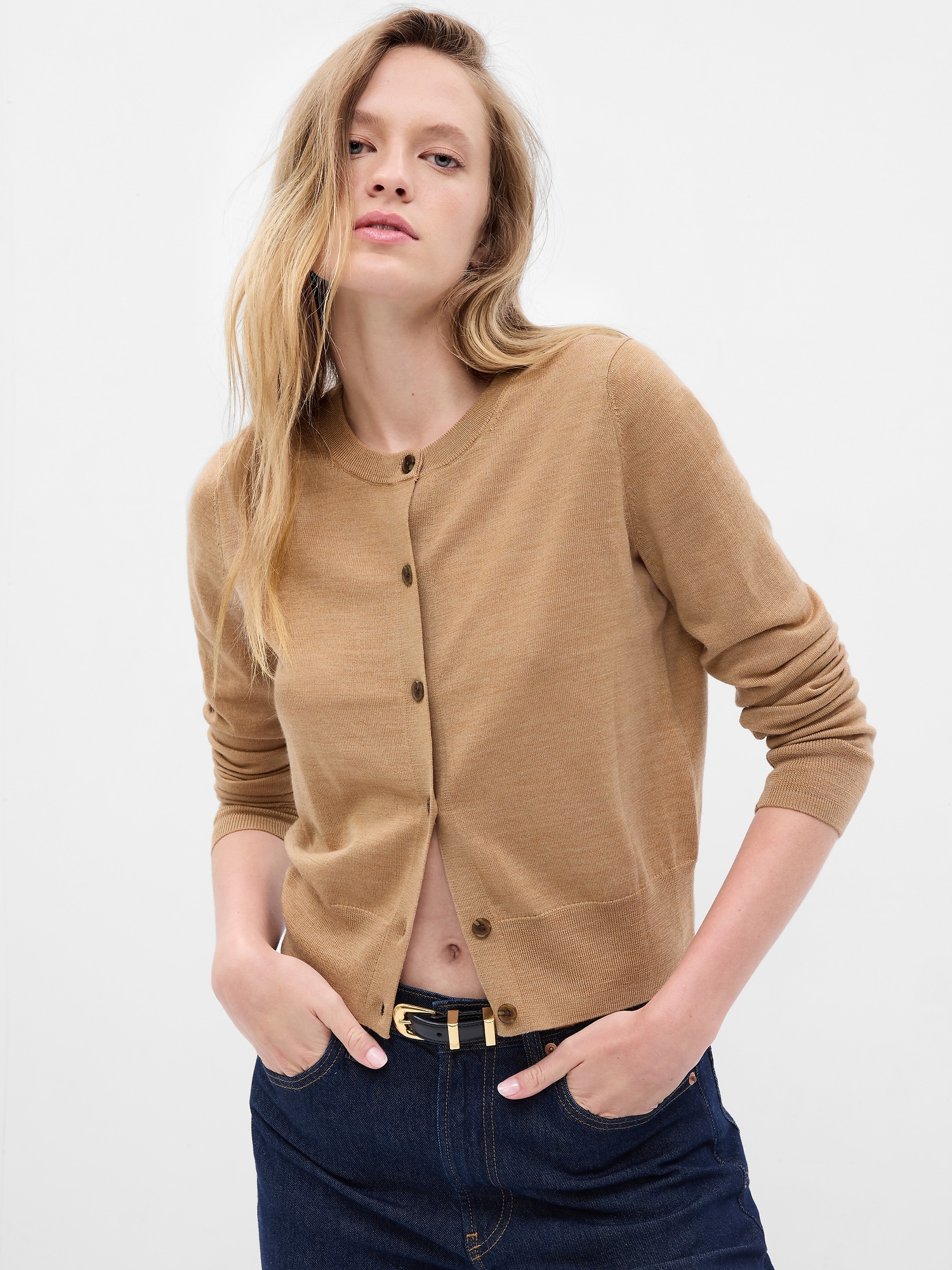 Merino Wool Short Cardigan