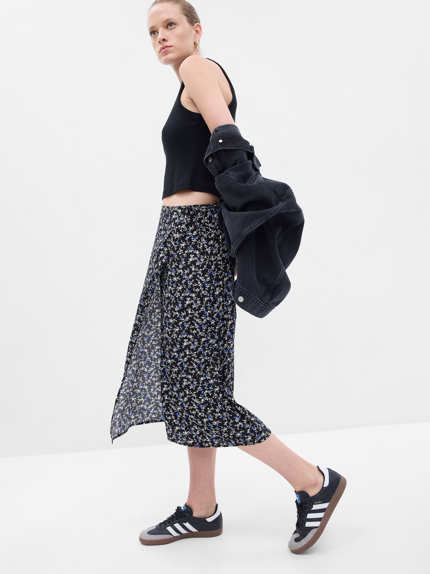 Floral Midi Wrap Skirt | Gap