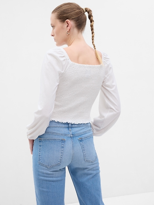 Image number 2 showing, Smocked Cropped Top