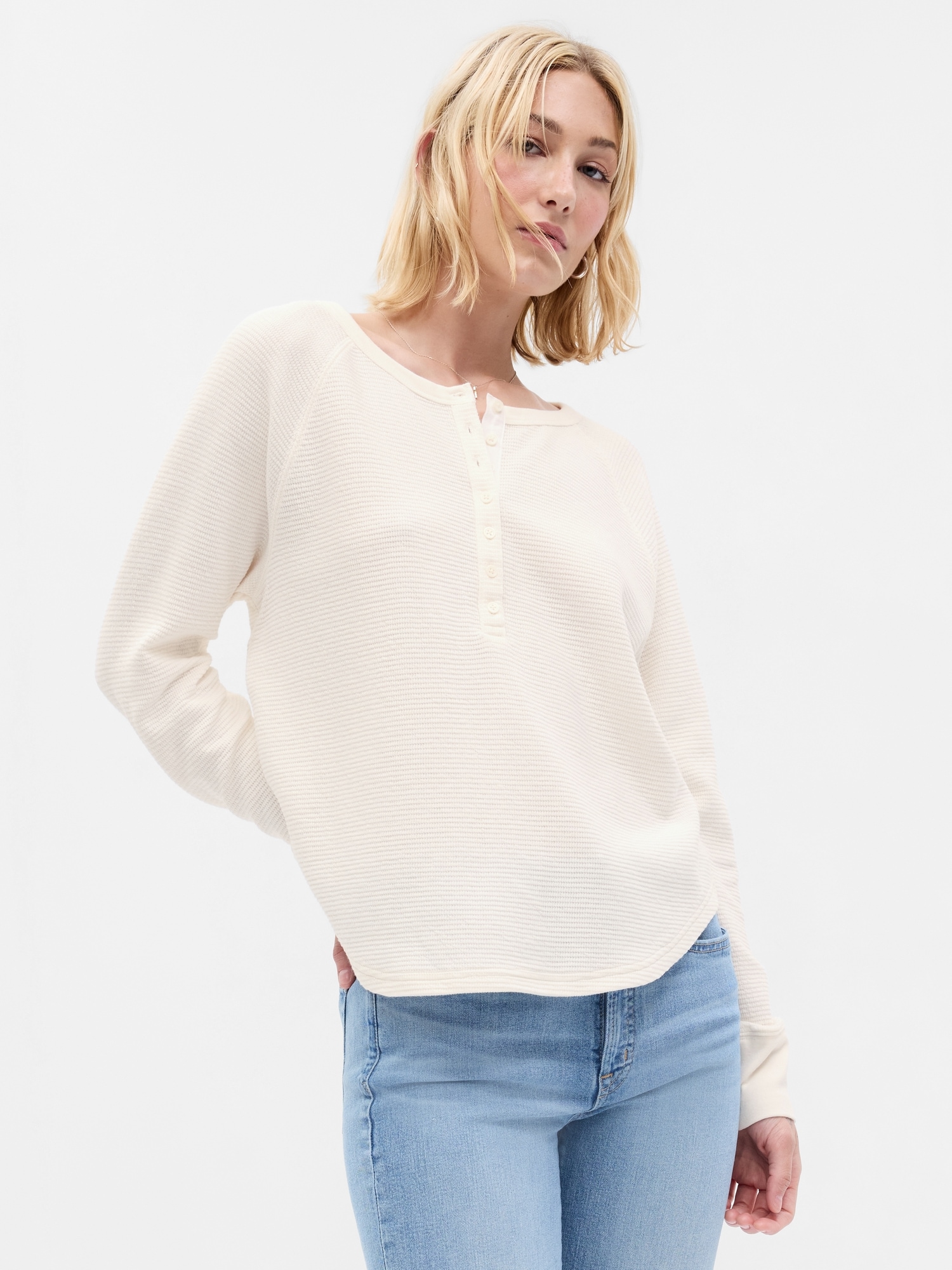 Gap Waffle Henley T-Shirt