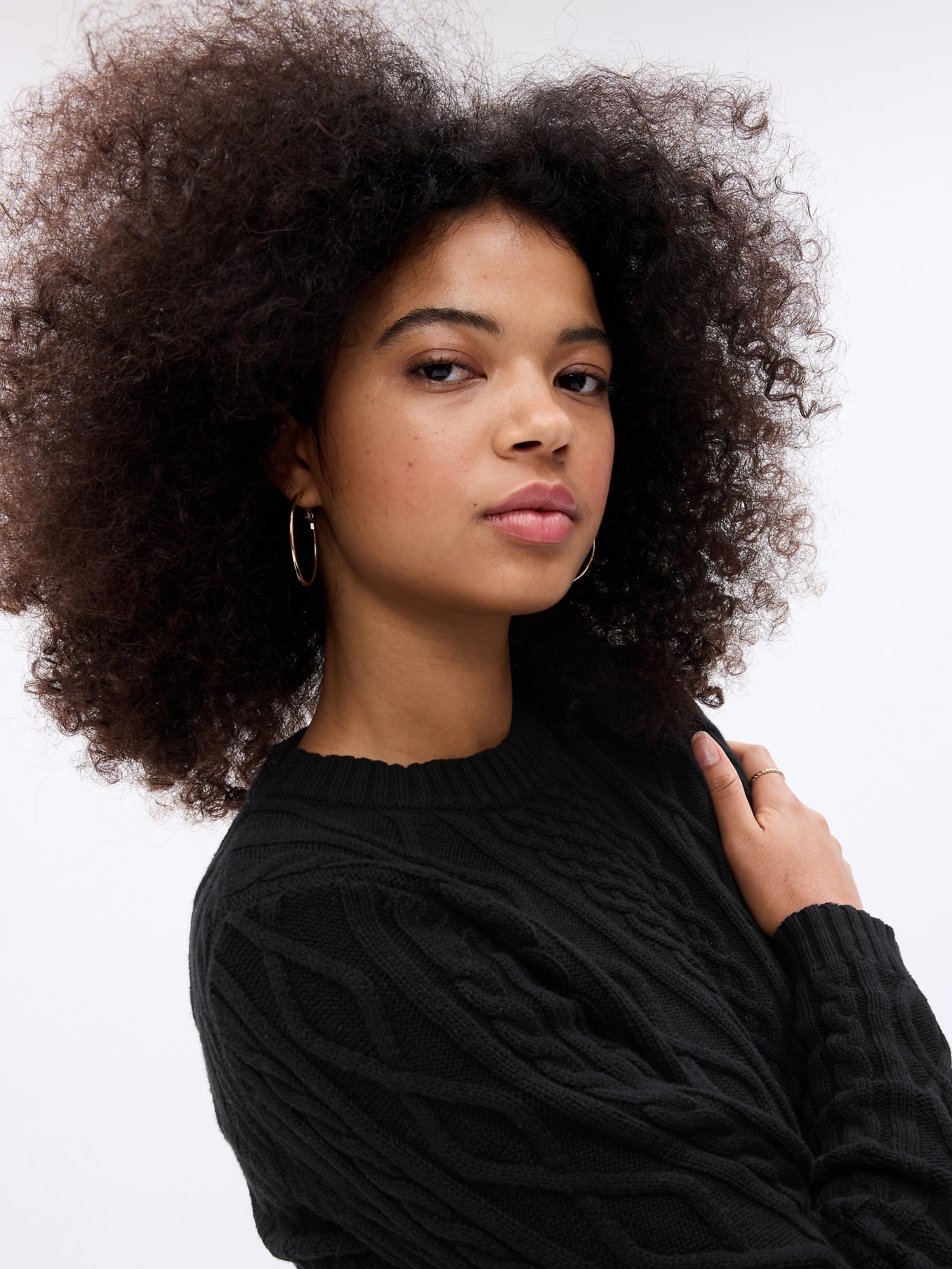 PROJECT GAP Cropped Cable-Knit Sweater