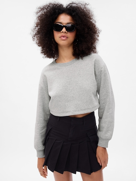 1 of 8 showing, with the color light heather gray of product Vintage Soft Cropped Sweatshirt