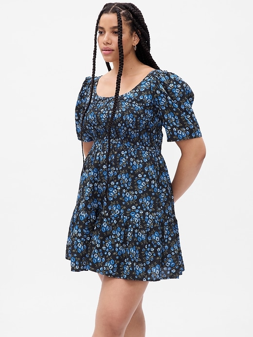 Image number 4 showing, Puff Sleeve Smocked Mini Dress