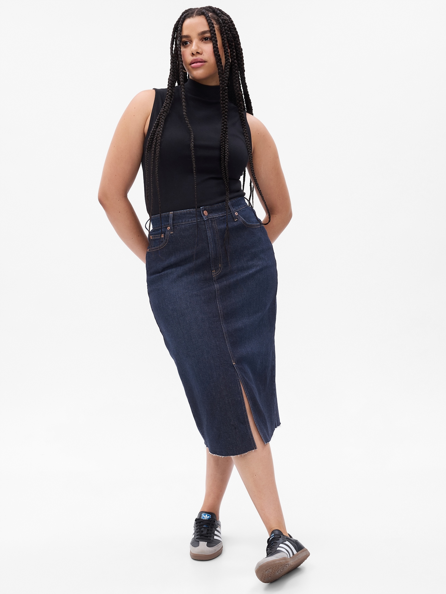 Denim pencil skirt best sale gap