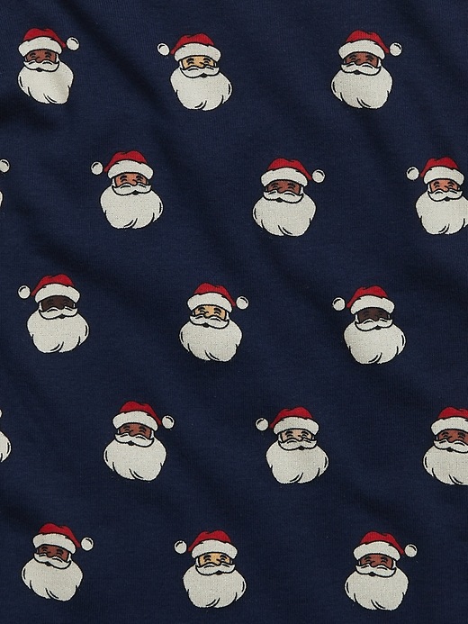 2 of 8 showing, with the color santa print of product Baby & Toddler Organic Cotton Santa PJ Set
