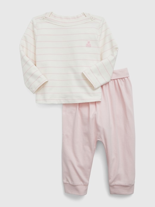 1 of 8 showing, with the color ivory frost pink of product Baby First Favorites Outfit Set
