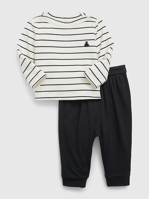 1 of 8 showing, with the color ivory frost black of product Baby First Favorites Outfit Set