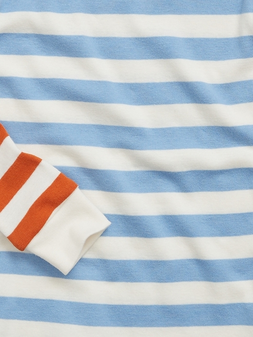 2 of 8 showing, with the color buxton blue of product babyGap Organic Cotton Multi-Stripe PJ Set