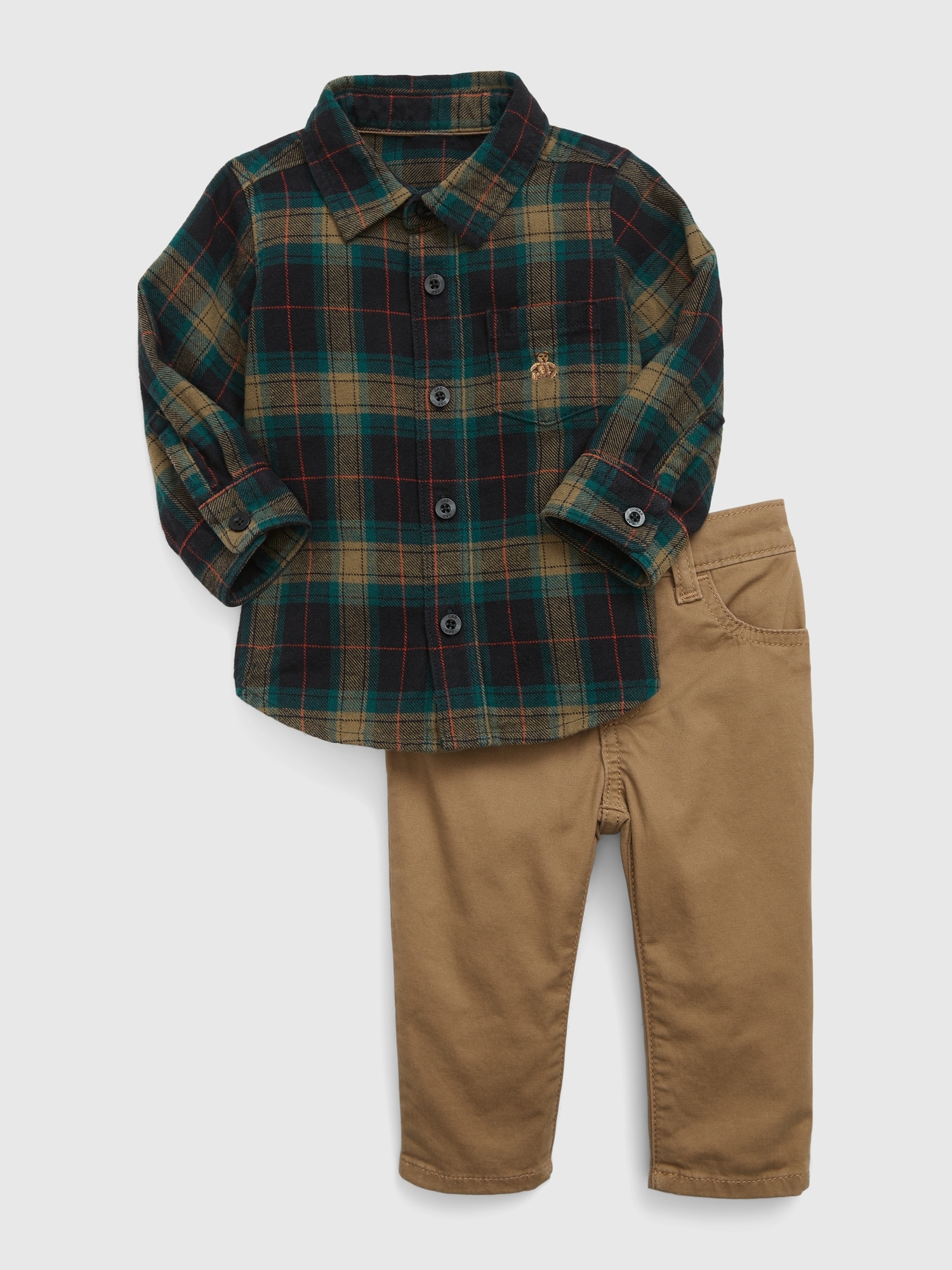 Gap Baby Plaid Outfit Set