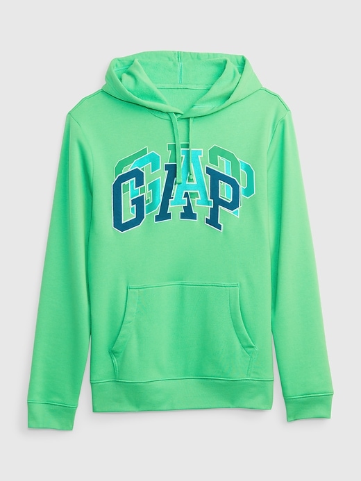 1 of 8 showing, with the color jamaica green of product Layered Gap Logo Hoodie