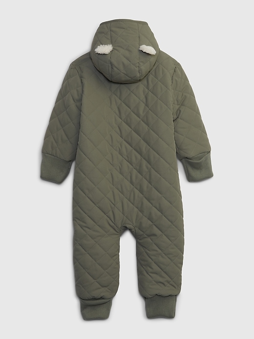 2 of 8 showing, with the color mesculen green of product Baby Quilted Sherpa One-Piece