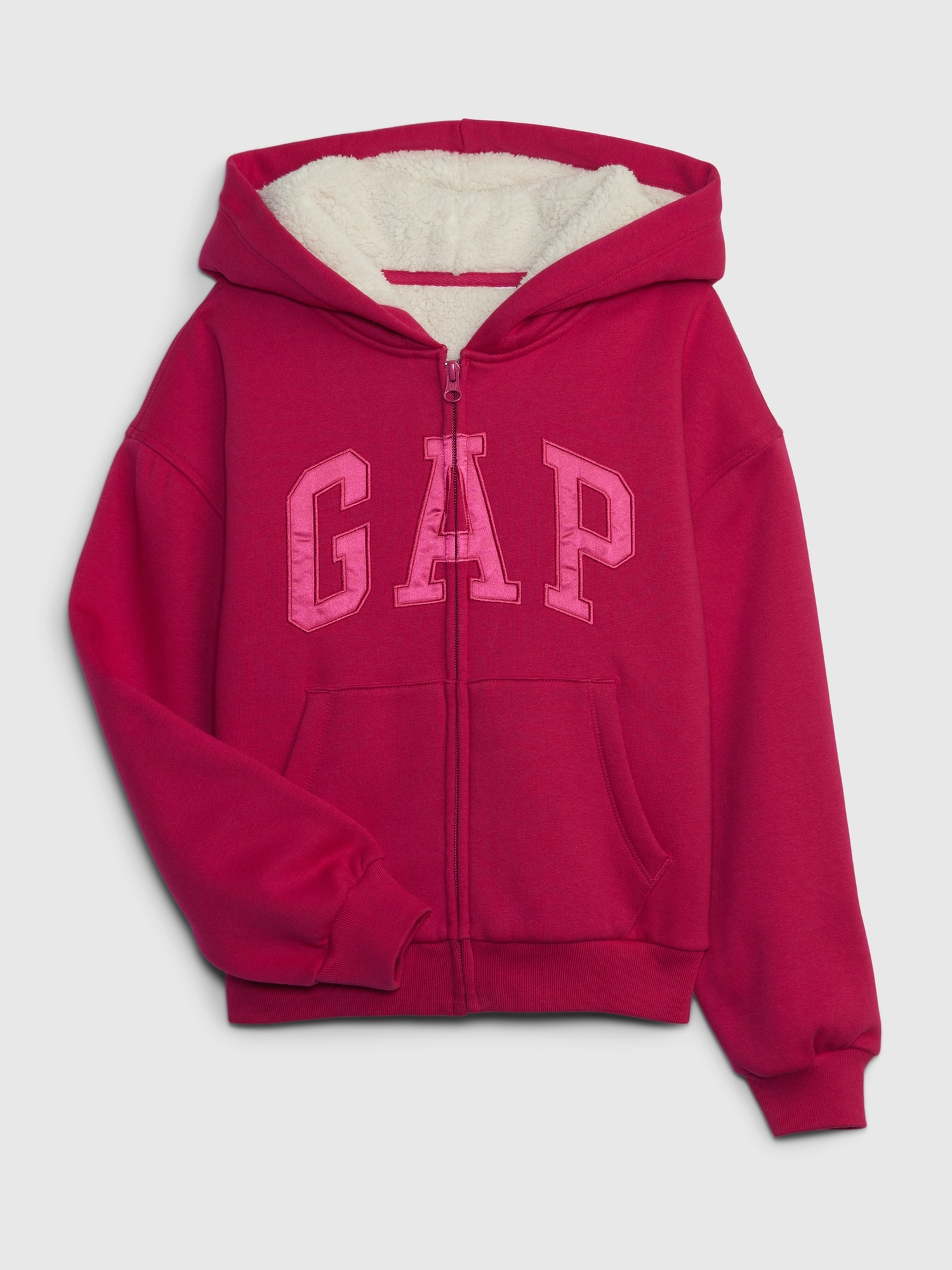 Kids Sherpa Lined Logo Hoodie Gap