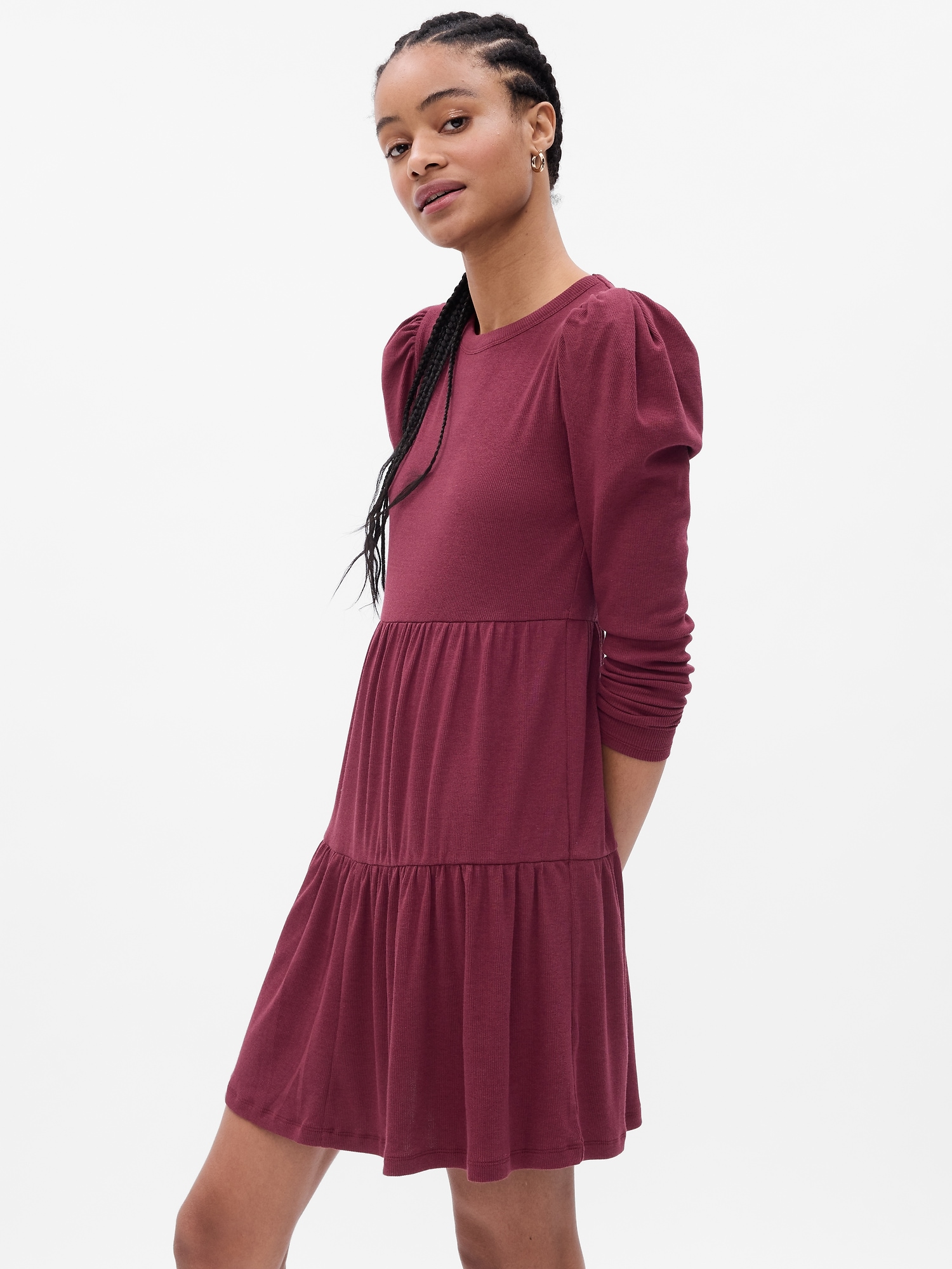 Gap Puff Sleeve Tiered Mini Dress