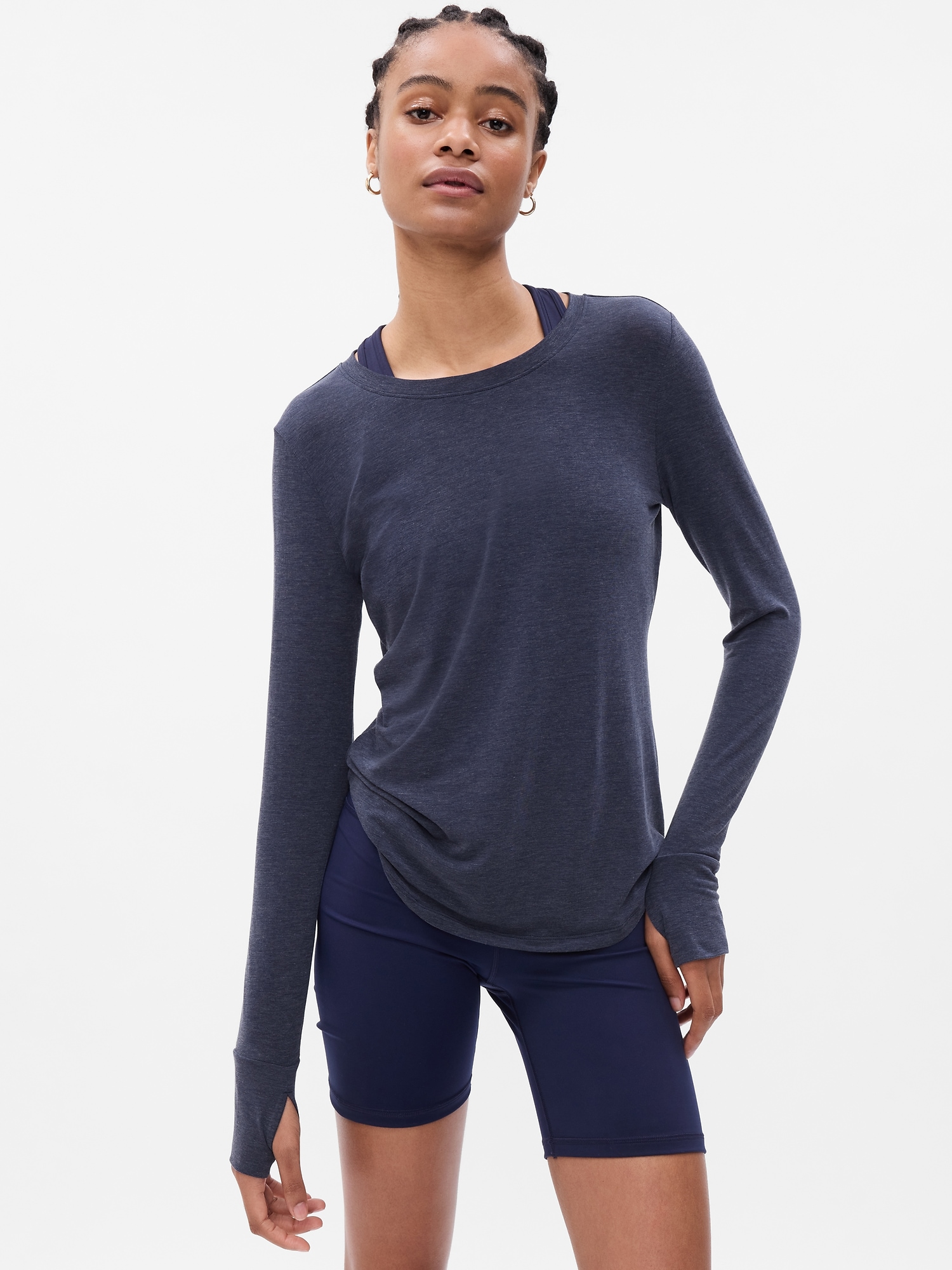 Lululemon Swiftly Tech Long Sleeve Crew Heathered Power Purple