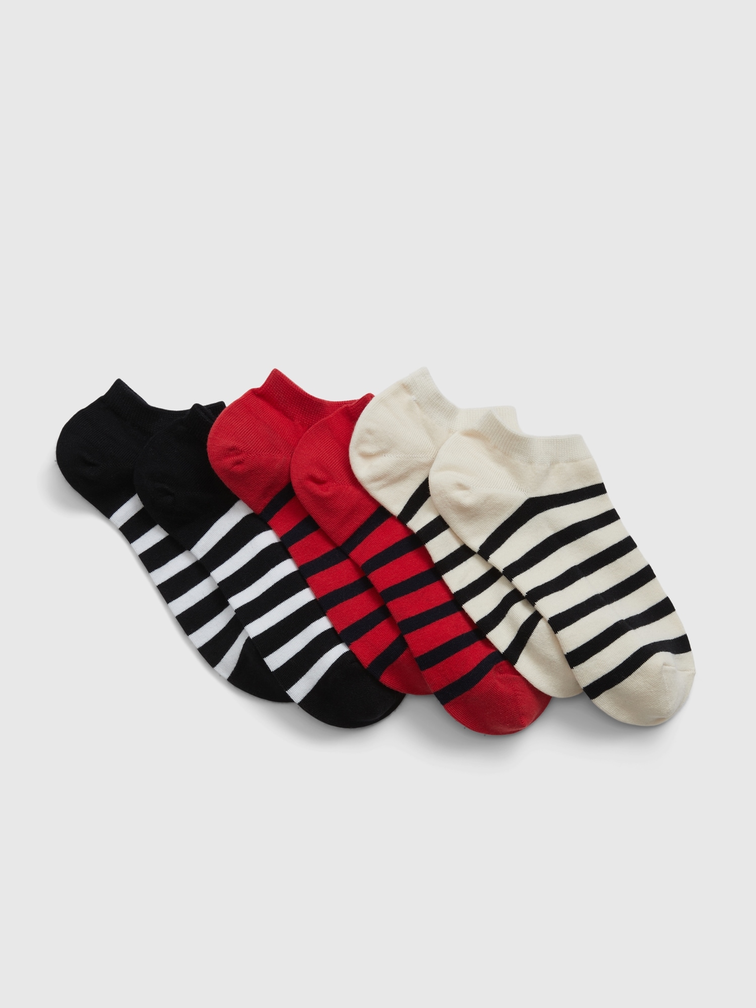 Gap Ankle Socks (3-pack) In Navy Blue Stripe