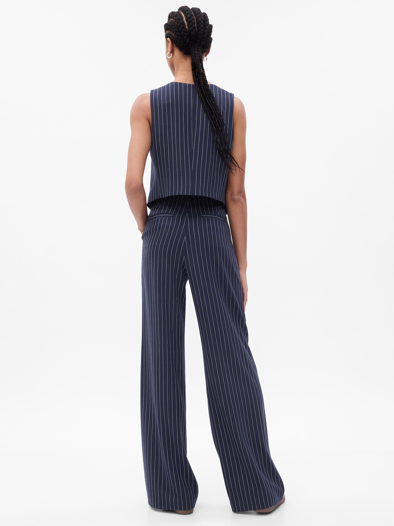 High Rise Pleated Wide-Leg Trousers | Gap