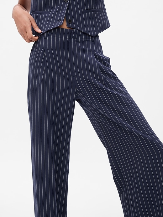 Image number 8 showing, High Rise Pleated Wide-Leg Trousers