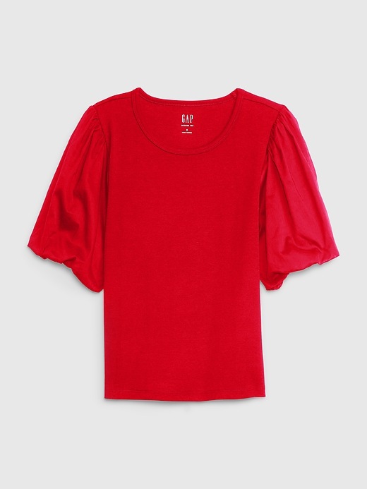 1 of 8 showing, with the color tomato red of product Modern Puff Sleeve T-Shirt