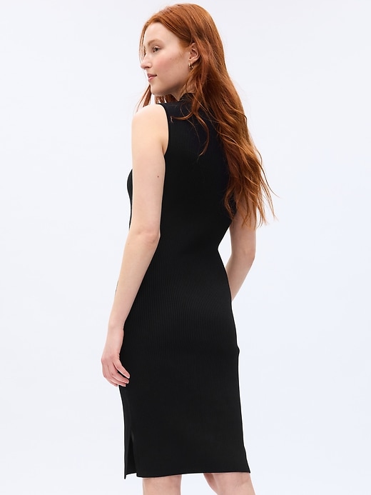 2 of 8 showing, with the color black of product Rib Midi Sweater Dress
