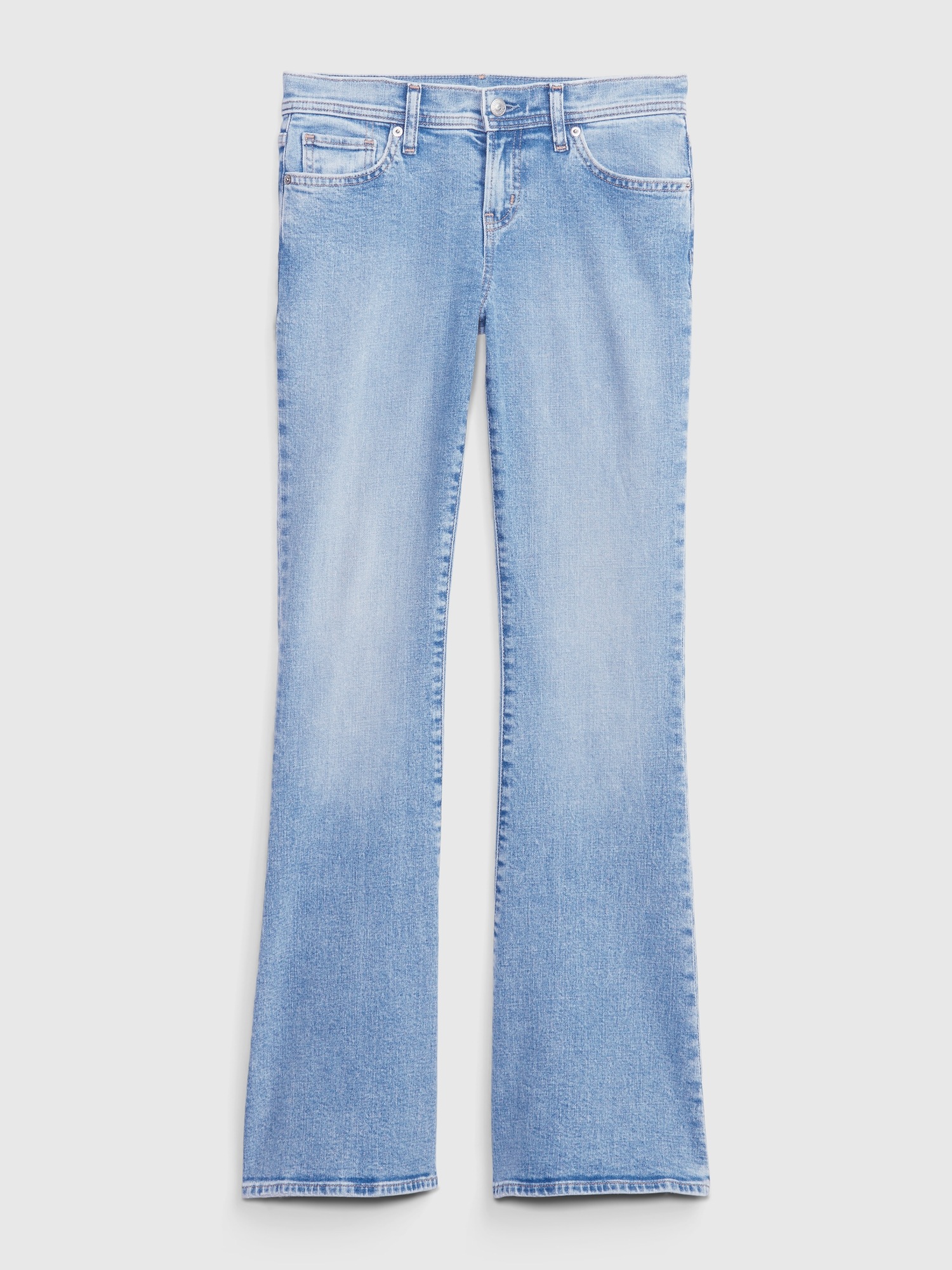 Low-Rise Y2K Lace Panel Flare Leg Jeans main image 1