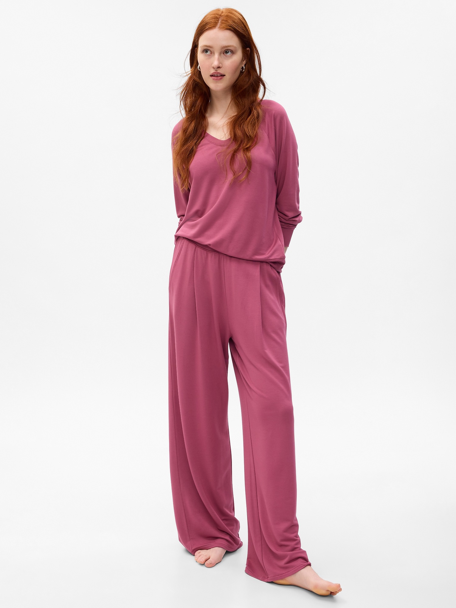 Gap Wide-Leg Pleated PJ Pants