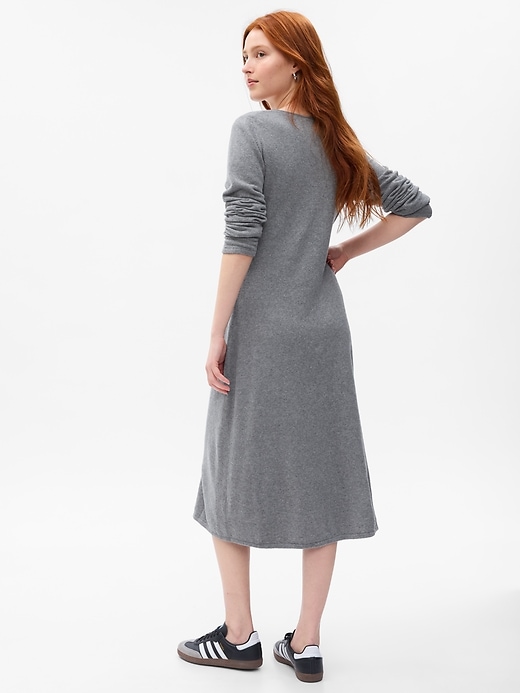 cashsoft midi sweater dress CashSoft Stretch Off-Shoulder Midi Sweater Dress