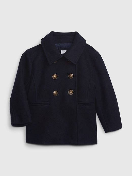 1 of 8 showing, with the color dark night blue of product Toddler Peacoat