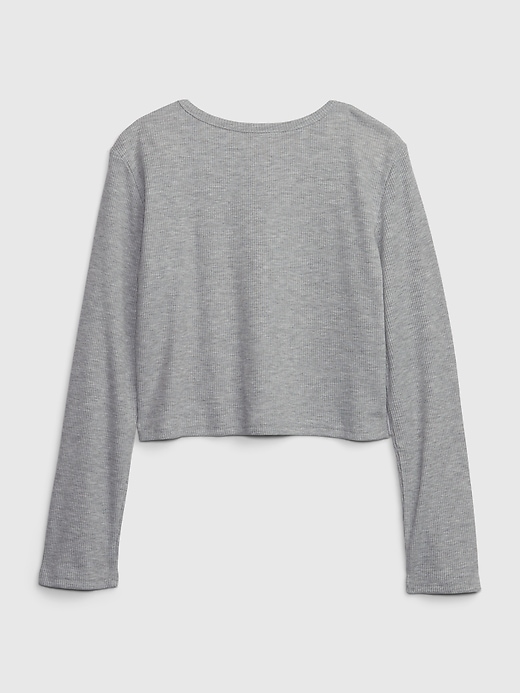 2 of 8 showing, with the color light heather gray of product Kids PJ Top