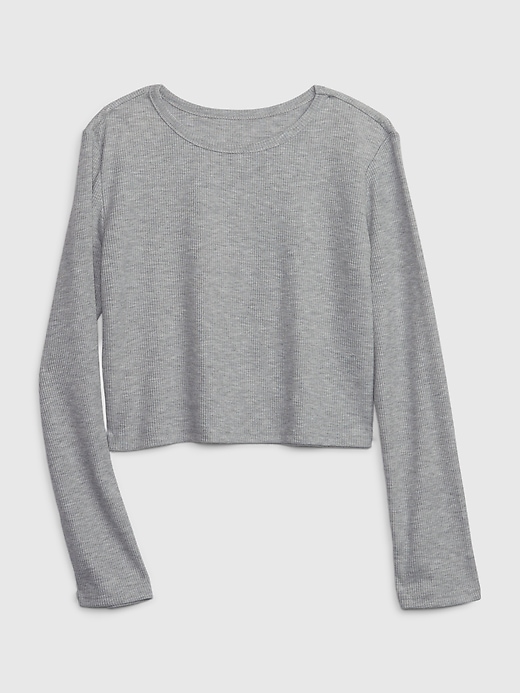1 of 8 showing, with the color light heather gray of product Kids PJ Top