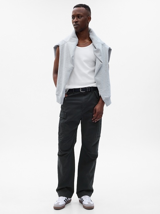 1 of 8 showing, with the color black of product Relaxed Utility Cargo Pants