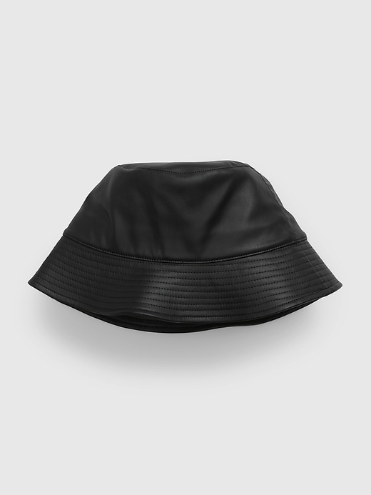 View large product image 1 of 1. Kids Faux-Leather Bucket Hat