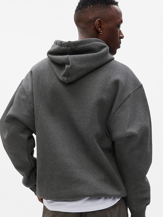 2 of 8 showing, with the color dark heather grey of product Gap Reissue Arch Logo Heavyweight Hoodie