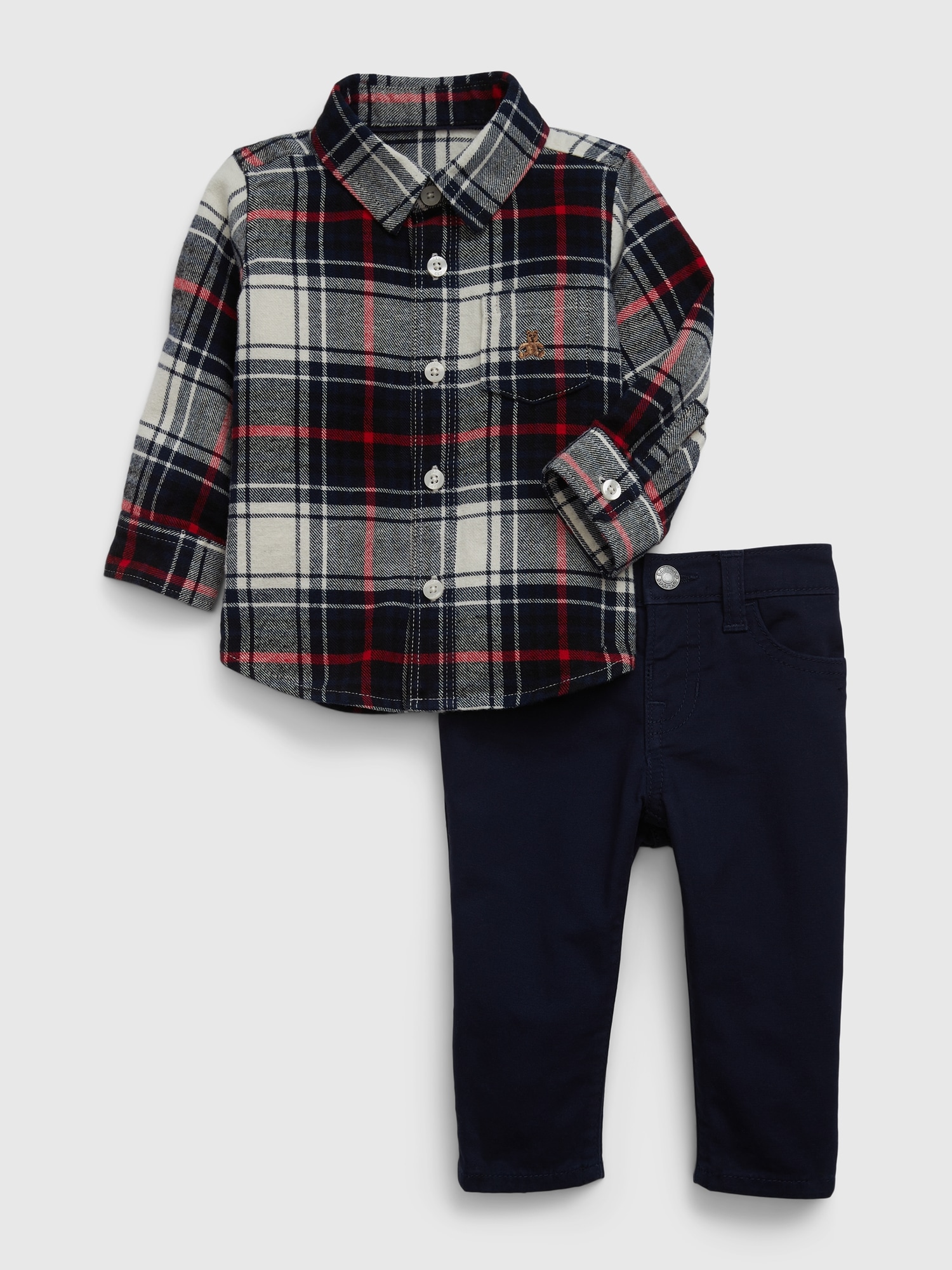 Gap Baby Plaid Outfit Set