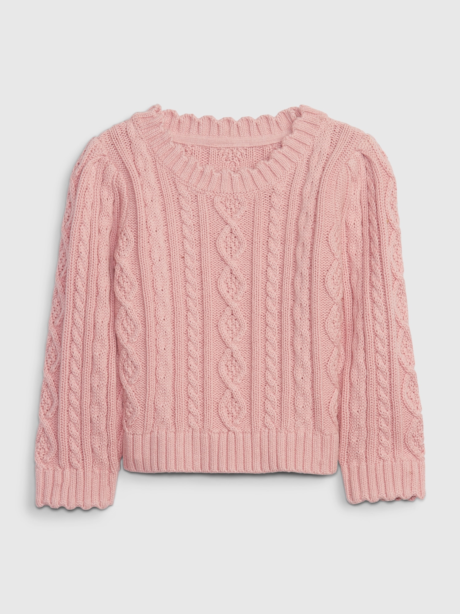 Gap × LoveShackFancy Toddler Puff Sleeve Cable-Knit Sweater