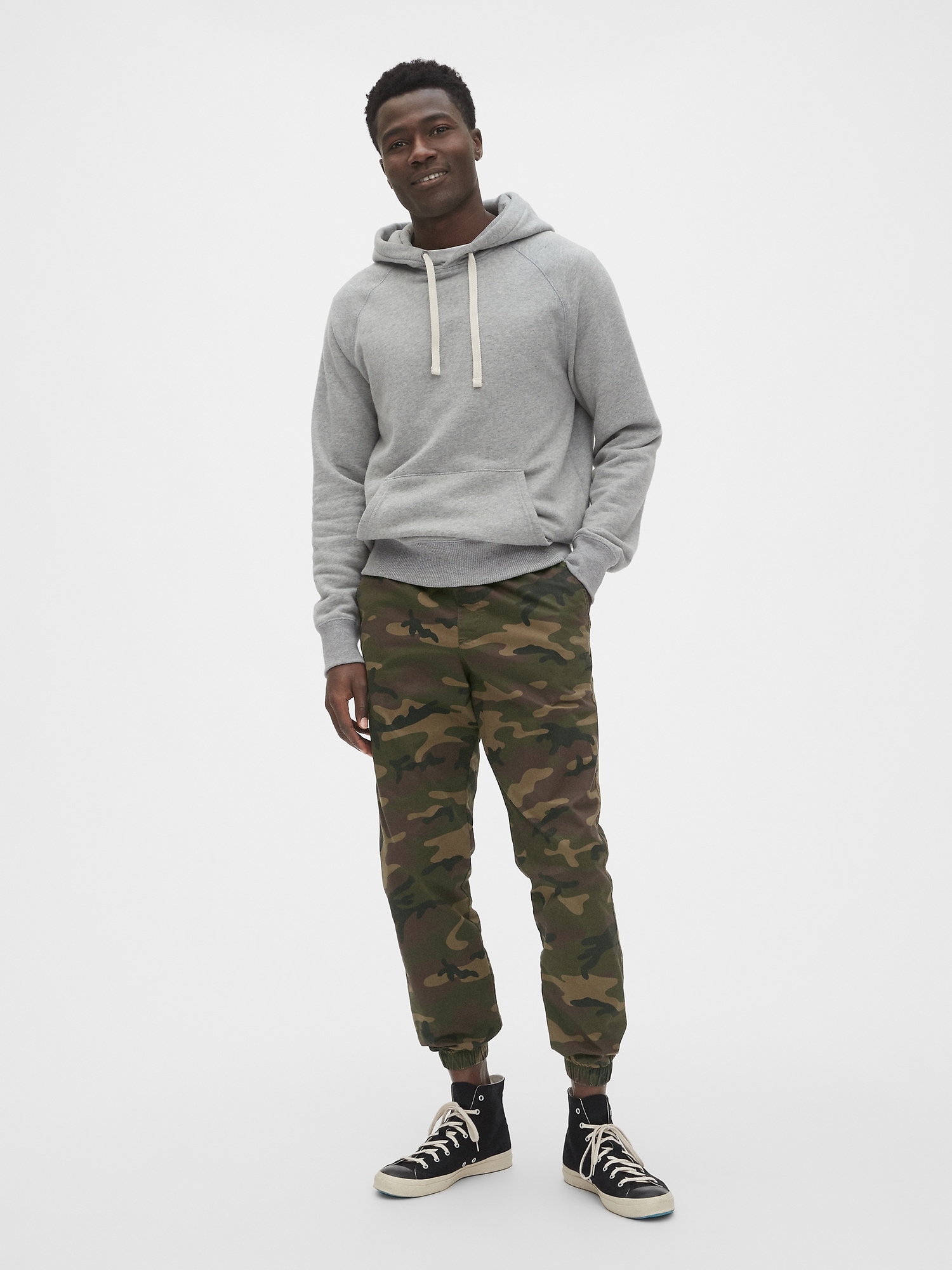 Slim canvas joggers top with gapflex