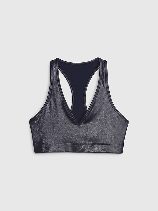 🎓 Gapfit Medium Impact Gray & White Sports Bra