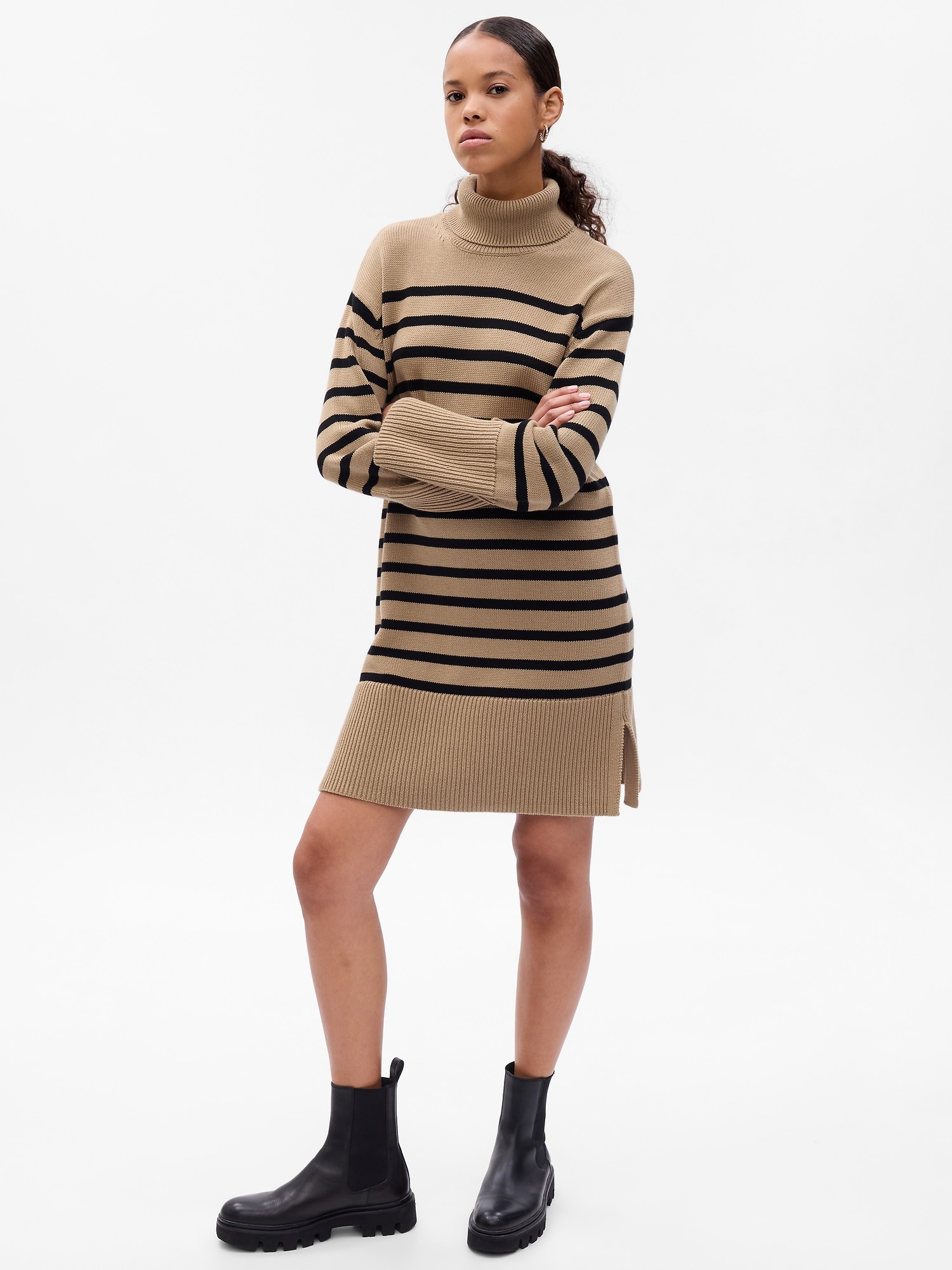 Stripe Mini Sweater Dress