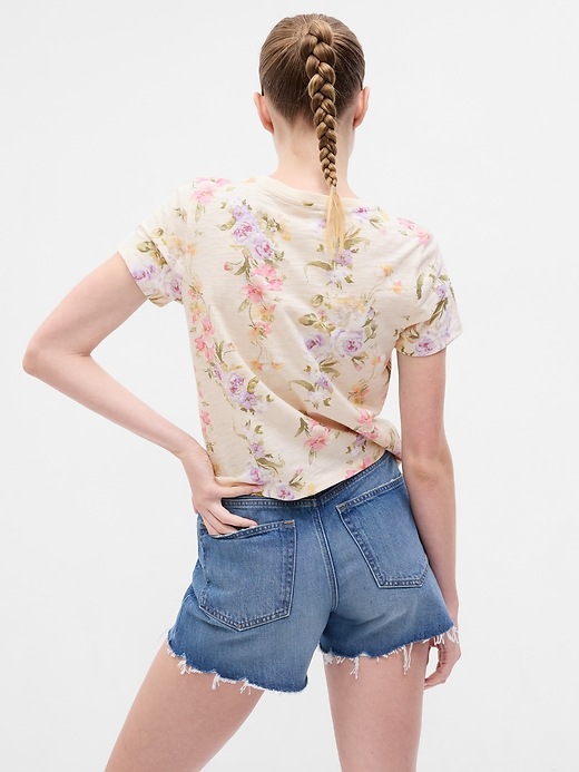 2 of 8 showing, with the color pink floral of product Gap × LoveShackFancy Floral Shrunken T-Shirt