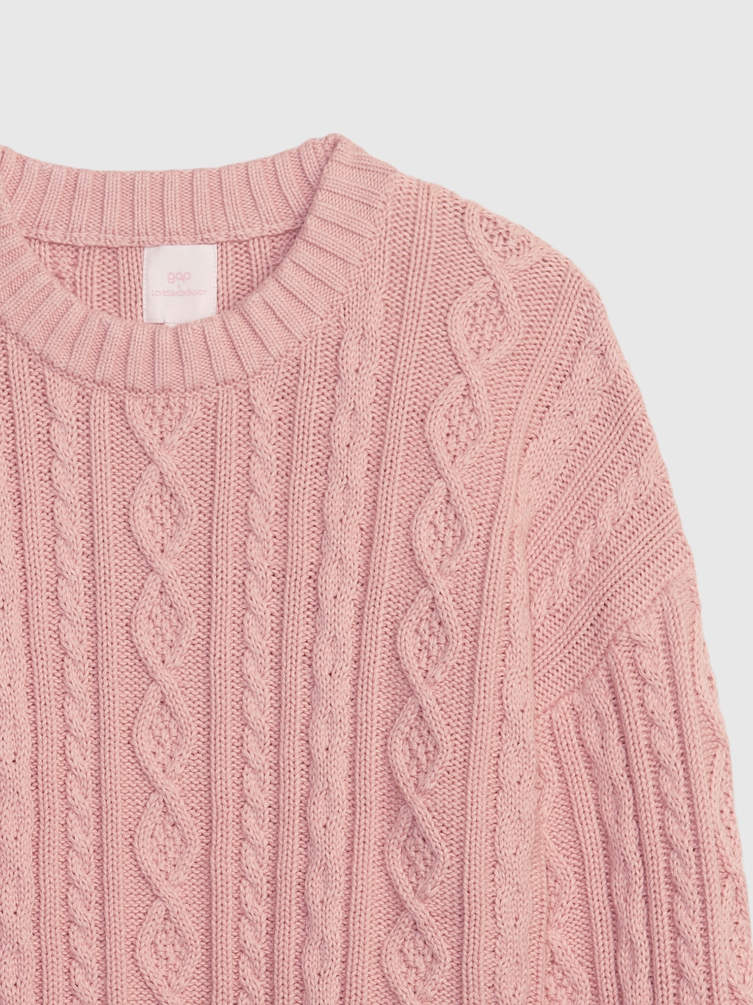 Gap LoveShackFancy Kids Cable Knit Cropped Sweater