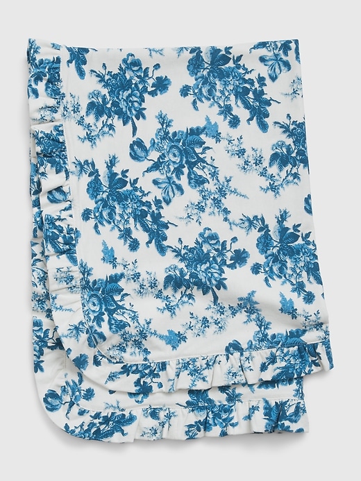 1 of 8 showing, with the color ivory frost floral blue of product Gap × LoveShackFancy Baby Organic Cotton Floral Blanket