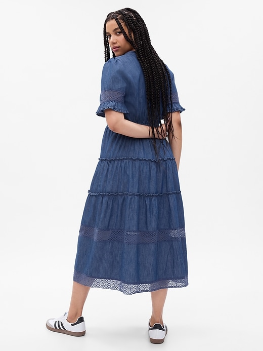 white christmas dresses LoveShackFancy Beyers Dress Faded Denim – blueandcream main image 0