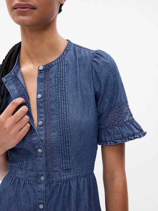 Gap  LoveShackFancy Denim Tiered Midi Dress | Gap