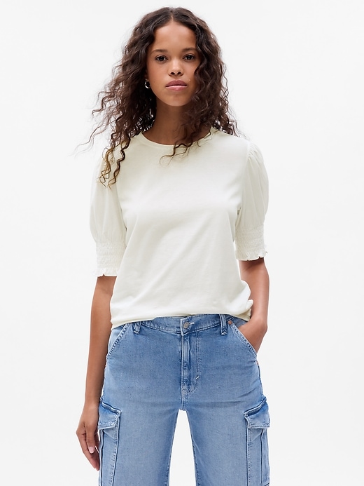 Image number 3 showing, Organic Cotton Vintage Puff Sleeve T-Shirt