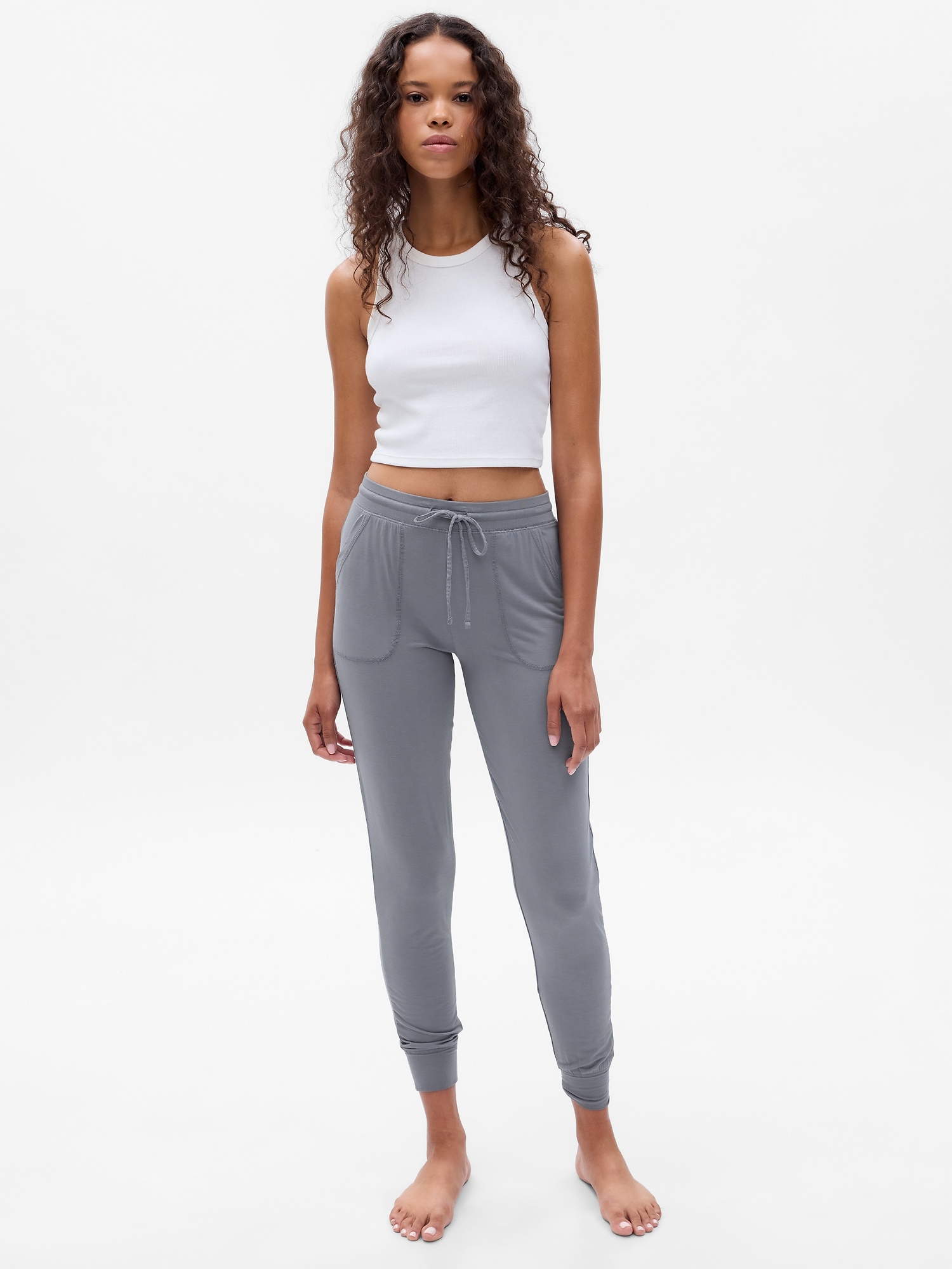 Petite Grey Cuffed Joggers