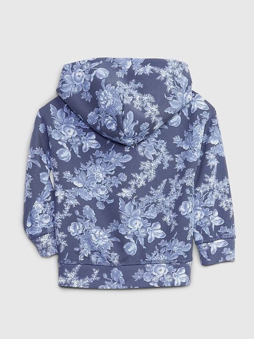 2 of 8 showing, with the color navy blue floral of product Gap × LoveShackFancy Toddler Floral Logo Hoodie