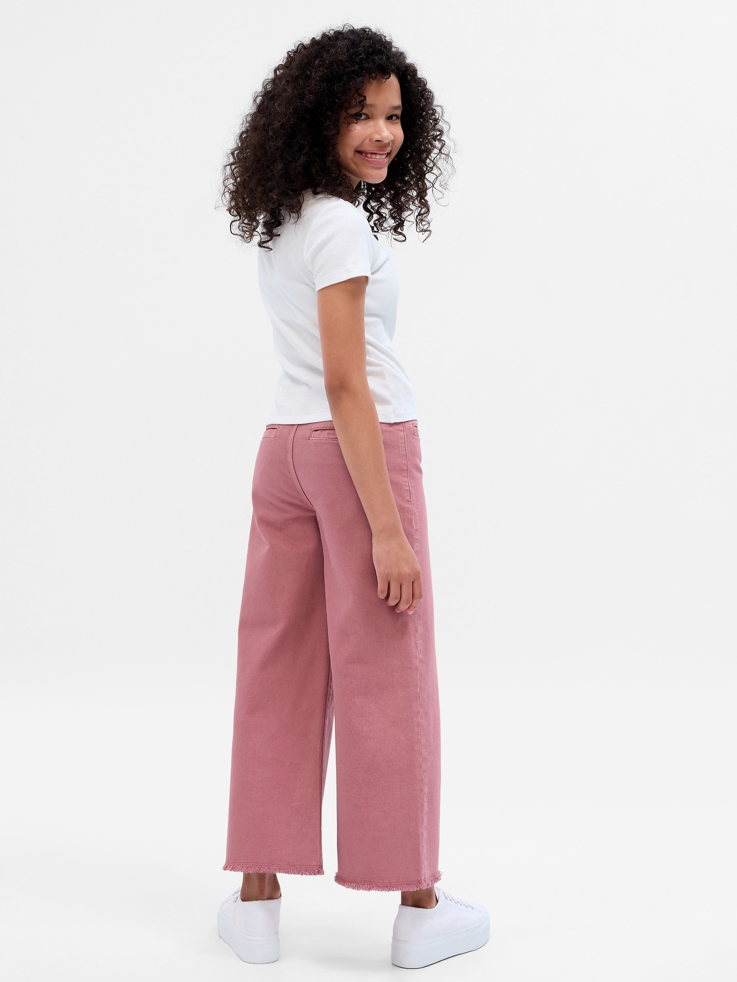 Kids High Stride Wide-Leg Ankle Jeans | Gap